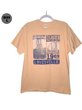 Kentucky Kingdom All That Matters Is The Thrill USED Shirt (L, Roller Coasters)